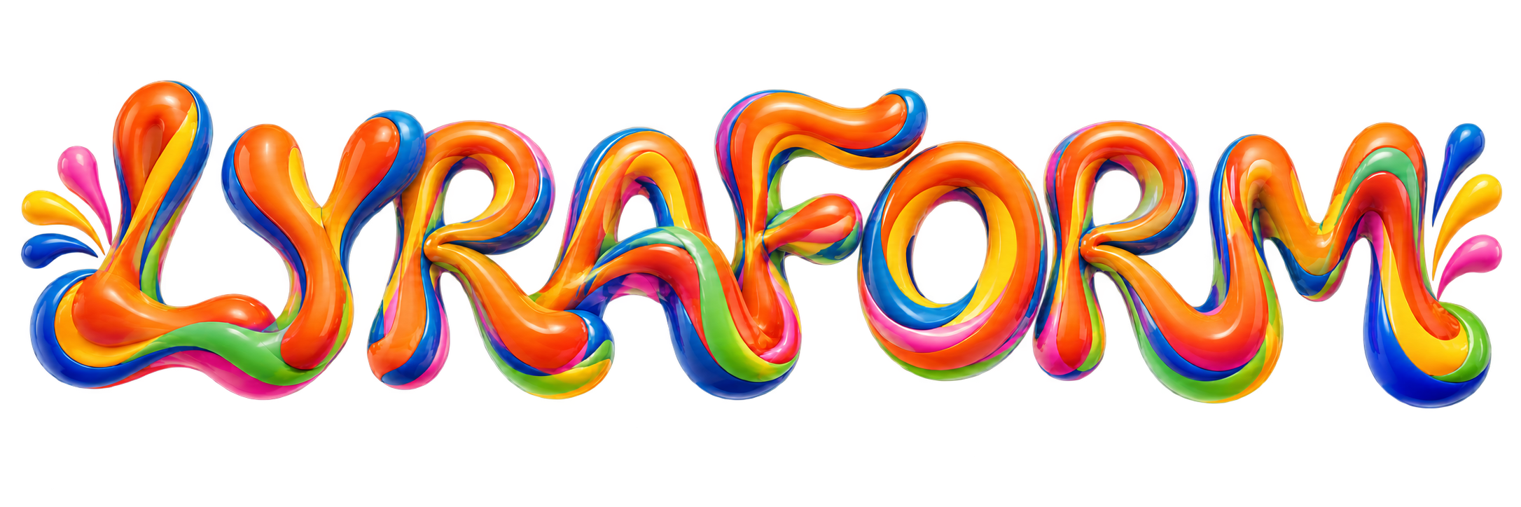 LYRAFORM — объёмные буквы из ярких цветных лент